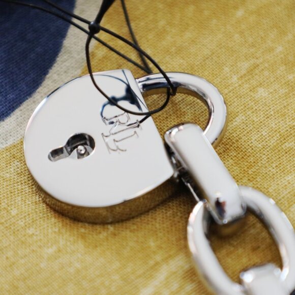 LAUREN RALPH LAUREN PADLOCK SILVER CHAIN BELT - Picture 2 of 6